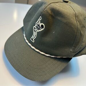 Olive Green Skeleton golfing Embroidered baseball cap OS‎